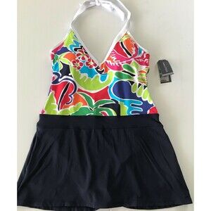Nautica Swimdress Women's M Clubhouse Halter Tennis Club Swim Bathing Suit